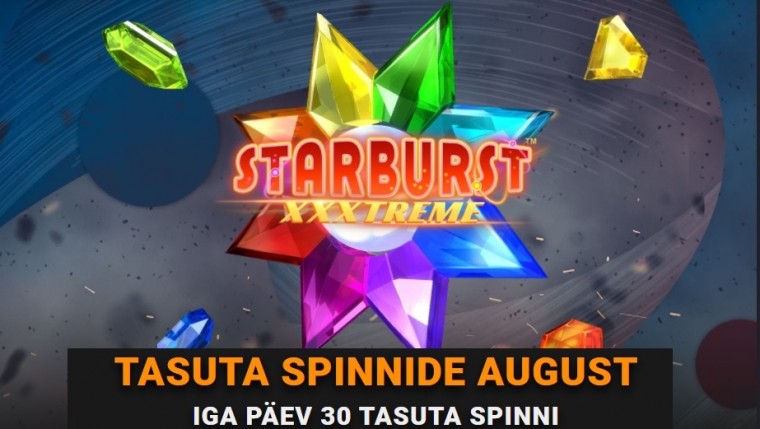 Saa Coolbetis iga päev 30 tasuta spinni mängus Starburst XXXtreme!