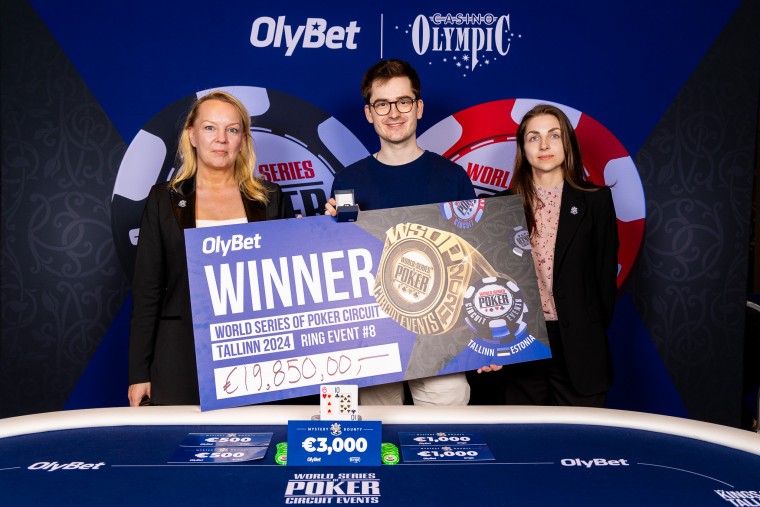 WSOPC Tallinn 2024 - #8 WSOPC €1,100 NLH Mystery Bounty - Teresa Nousiainen, Rasmus Lundström, floor - [Credit - Elena Kask].jpg