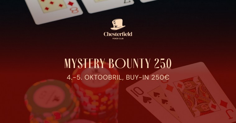 Täna algab Chesterfieldi pokkeriklubis No Limit Texas Mystery bounty turniir