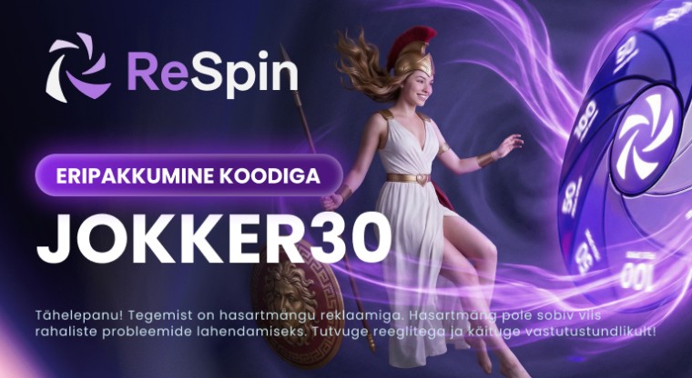 Keeruta ilma riskita & Eripakkumine koodiga "JOKKER30" Respin kasiinos