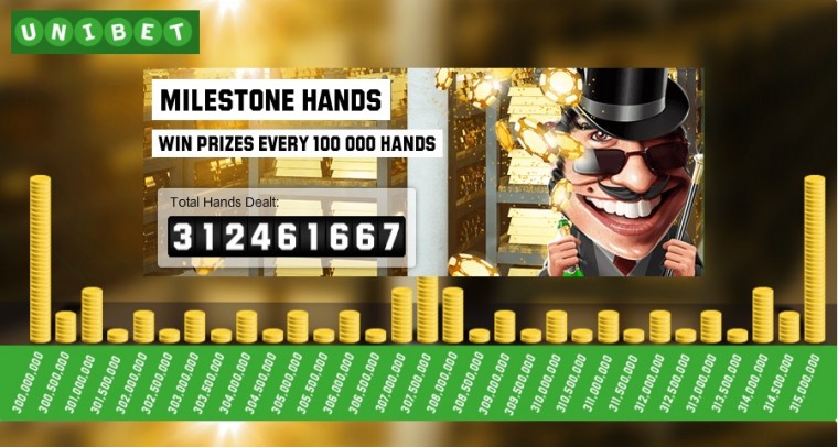 Unibet Milestone kampaania jagab auhindu rahalauas mängimise eest