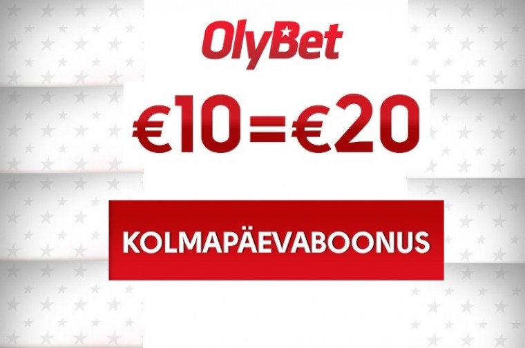 OlyBeti kolmapäevaboonus: 10€=20€ + väike kingitus